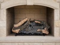 30" Rustic Timbers Vented Gas Log Set | Hargrove — installed in masonry fireplace
