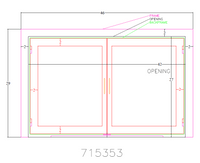 Legend Fireplace Doors / Exact Size - CAD 715353 / Rustic Black / Modern Handle / Clear Glass / Twin Doors / Draft Control