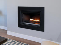 Superior DRL2035 linear direct-vent gas fireplace product shot, alternate interior media option