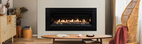 Superior DRL3535 linear direct-vent gas fireplace lifestyle room scene hero banner