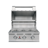 TrueFlame E Series 25-Inch Built-In Gas Grill — manufacturer open-hood view