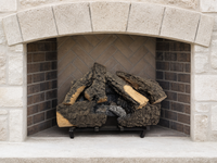 21" Timbers Vented Gas Log Set | Hargrove — installed in masonry fireplace