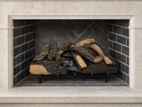 30" Timbers Vented Gas Log Set | Hargrove — installed in masonry fireplace