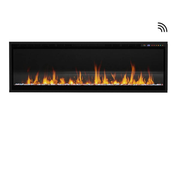 Dimplex Vital Essence 100-inch smart linear electric fireplace with realistic flames and remote control