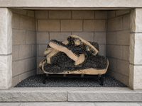 18" Western Pine Vented Gas Log Set | Hargrove — installed in masonry fireplace