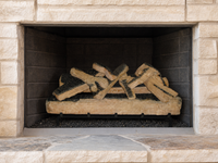 36" Western Pine Vented Gas Log Set | Hargrove — installed in masonry fireplace
