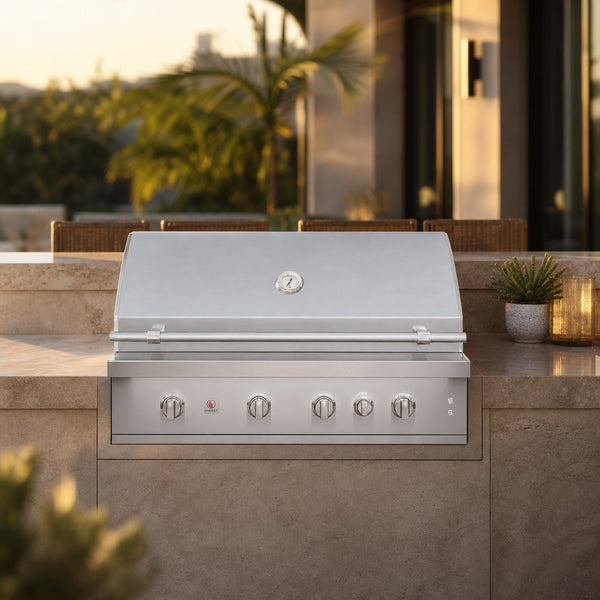 Summerset Quest 42-Inch 4-Burner Built-In Gas Grill with Rear Infrared Burner — lifestyle
