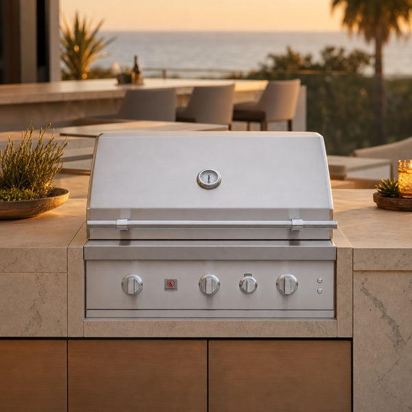 Summerset Quest 36-Inch 3-Burner Built-In Gas Grill with Rear Infrared Burner — lifestyle