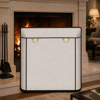 Pilgrim 39"x31" Traditional Spark Guard w/ Welded Kick Plate — lifestyle