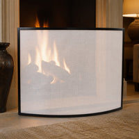 Oxfordshire Bowed Fireplace Screen - Black — lifestyle