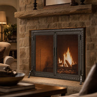 Templar Fireplace Screen with Doors — lifestyle