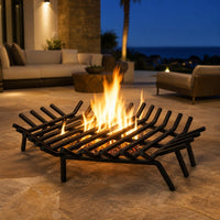 30" Hex Shape Outdoor Fireplace Grate — lifestyle