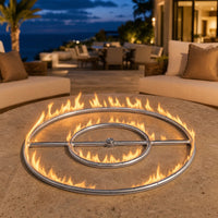 Stainless Steel Round Gas Fire Pit Burner - 18" — lifestyle