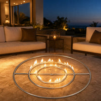 Stainless Steel Round Gas Fire Pit Burner - 30" — lifestyle