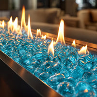 Krystal Fire - Smooth Fire Glass - 1" Raspberry Blue — lifestyle