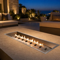 Rectangular Stainless Steel Crystal Fire Plus Burner - 42" — lifestyle