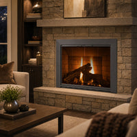 Premier View Masonry Fireplace Door — lifestyle