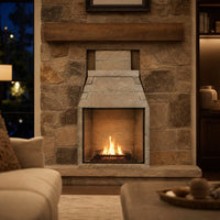 Pre-Engineered Masonry Wood Burning Outdoor Fireplace - 42" — lifestyle