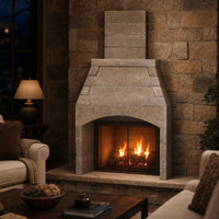 Pre-Engineered Arched Masonry Wood Burning Outdoor Fireplace - 30" — lifestyle