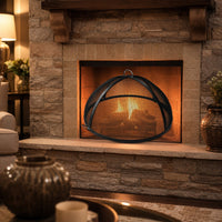 Master Flame Round Fire Pit Screen — lifestyle