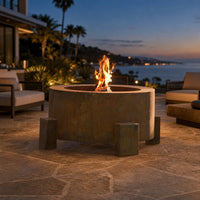 Sere Fia Steel Gas Fire Pit - 38" — lifestyle