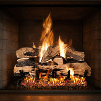 Peterson Real Fyre Split Oak Designer Plus ANSI Vented Gas Log Set — lifestyle