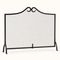 Single Panel Black Wrought Iron Fireplace Screen — studio