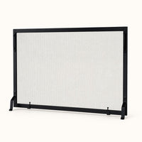 Framed Black Wrought Iron Single Panel Screen - 39" x 25" — studio