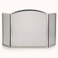 3-Panel Satin Nickel Arched Fireplace Screen — studio