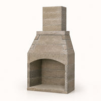 Pre-Engineered Arched Masonry Wood Burning Outdoor Fireplace - 42" — studio