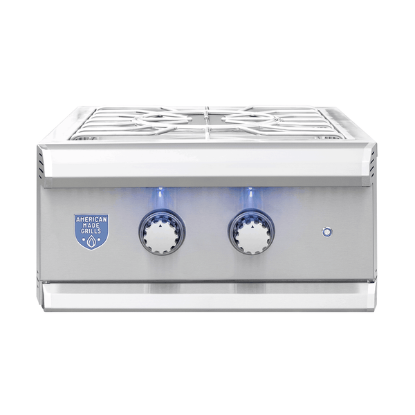 American Made Grills Muscle Power Burner stainless steel outdoor kitchen burner with LED lighting and protective lid