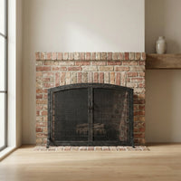 Free Standing Fireplace Screen Custom Made Craftsman Forged Working Doors