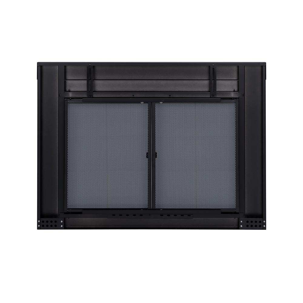 Ardmore Flat Black Masonry Fireplace Door | Sleek & Modern Fireplace Doors | Standard Sizes | Durable Steel Frame