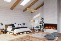 Astound 62 inch FlexMount Electric Fireplace with realistic flame effects and smart voice control