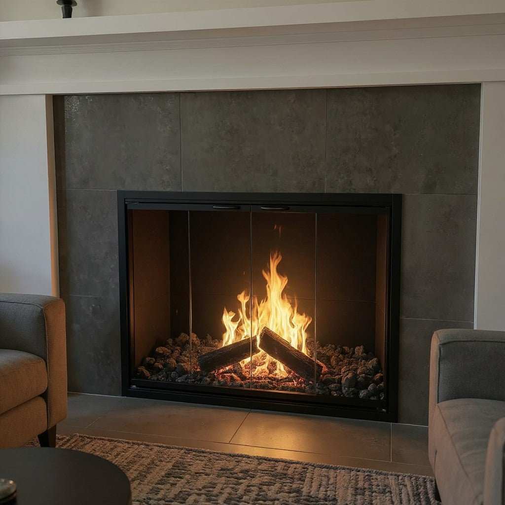Cabot - Steel Masonry Fireplace Glass Doors - ExceptionalFire