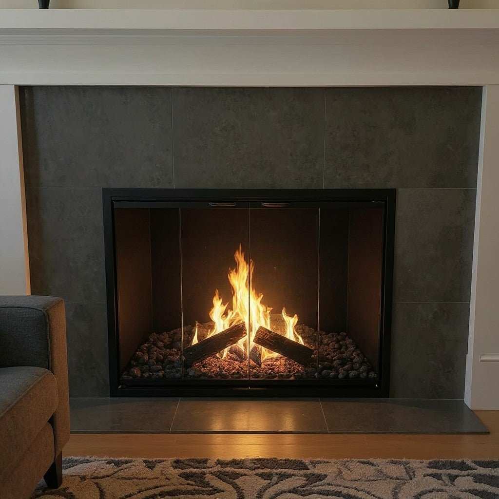 Cabot - Steel Masonry Fireplace Glass Doors - ExceptionalFire
