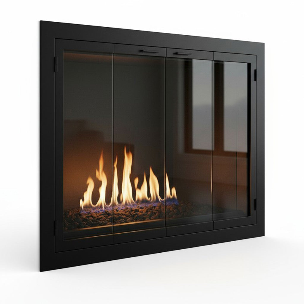 Carolina Sleek Steel Fireplace Glass Doors | Masonry & Prefab