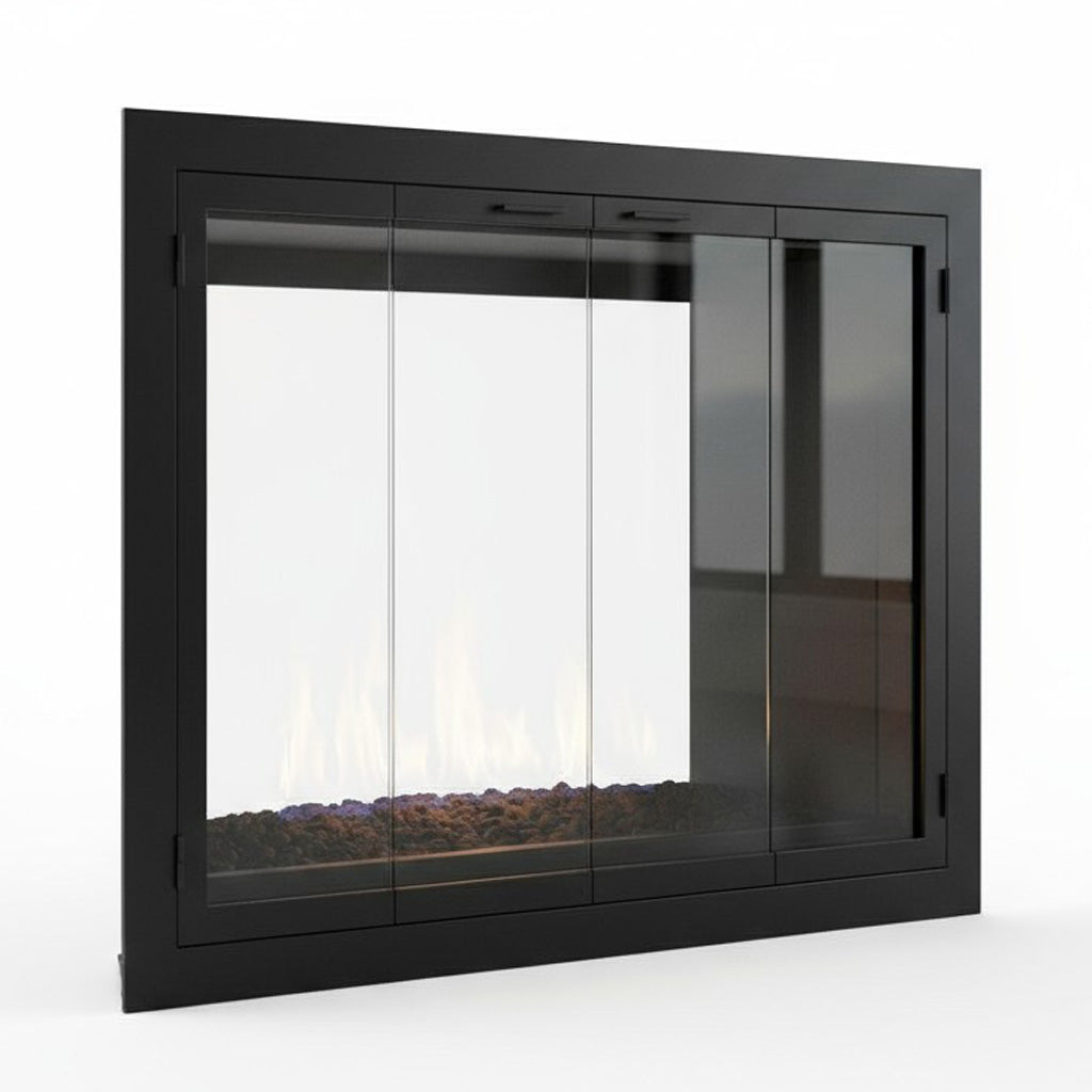Carolina Sleek Steel Fireplace Glass Doors | Masonry & Prefab