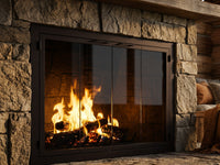 Carolina Sleek fireplace doors in Espresso finish