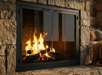 Carolina Sleek fireplace doors in Rustic Black finish