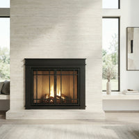 Finley Flat Black Masonry Fireplace Door | Standard