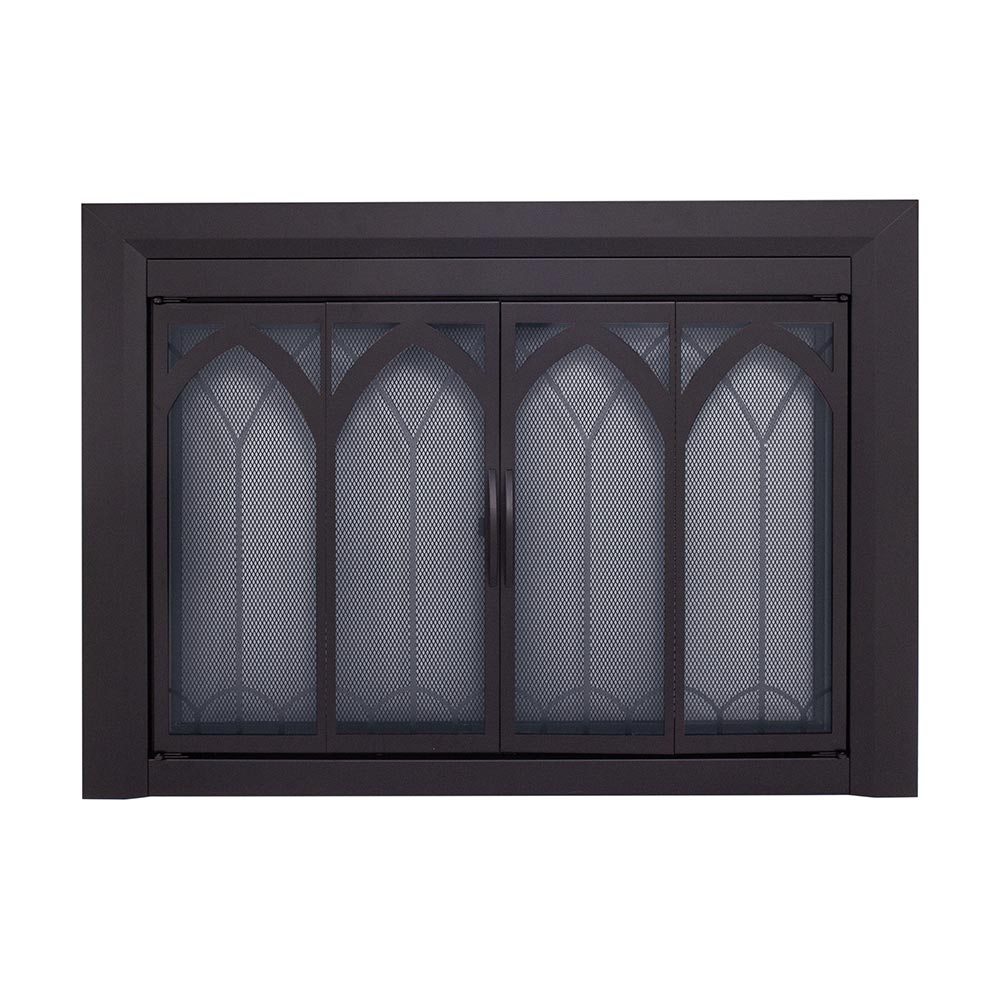 Colt Flat Black Masonry Fireplace Door | Standard Sizes - ExceptionalFire