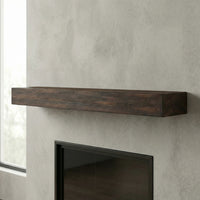 Flat Sawn Non-Combustible Concrete Mantel Shelf Maduro Finish
