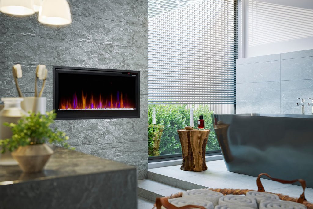 Dimplex Multi-Fire Slim 42" Smart Recessed / Wall Mount Linear Electric Fireplace - Model PLF4214-XS - ExceptionalFire