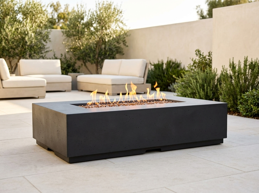 Legend 60" Rectangle Concrete Fire Pit Table