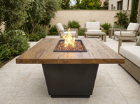 American Fyre Designs Reclaimed Wood Cosmopolitan 54" Rectangle Fire Table - French Barrel Oak — alternate view