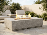 American Fyre Designs Legend 60-Inch Rectangular GFRC Gas Fire Table - Natural Gas — outdoor setting