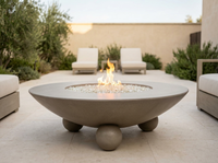 American Fyre Designs Versailles 54-Inch Round GFRC Gas Fire Table with Ball Feet — alternate view