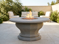 American Fyre Designs 48" Inverted Round Gas Fire Table with Concrete Top — alternate view