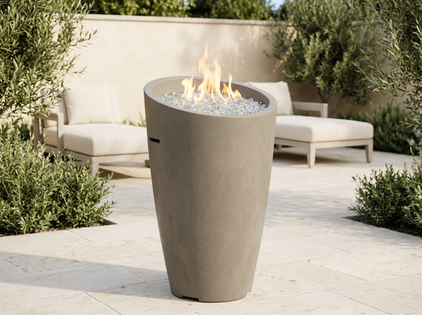 American Fyre Designs Eclipse 23" Fire Urn with Access Door — outdoor setting